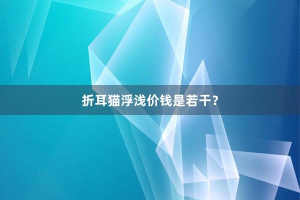 折耳猫浮浅价钱是若干？